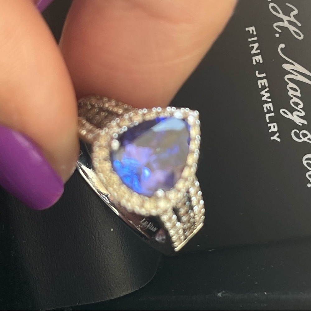 14K White Gold Blueberry Tanzanite Ring - Picture 9 of 16